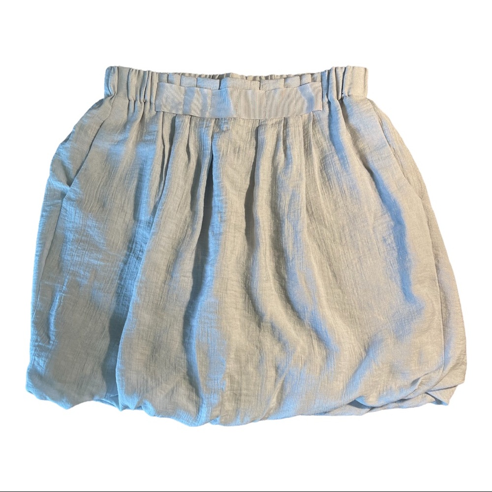BCBGMaxAzria Mini Skirt with Pockets Elastic Waistband Gray Silver Size S
